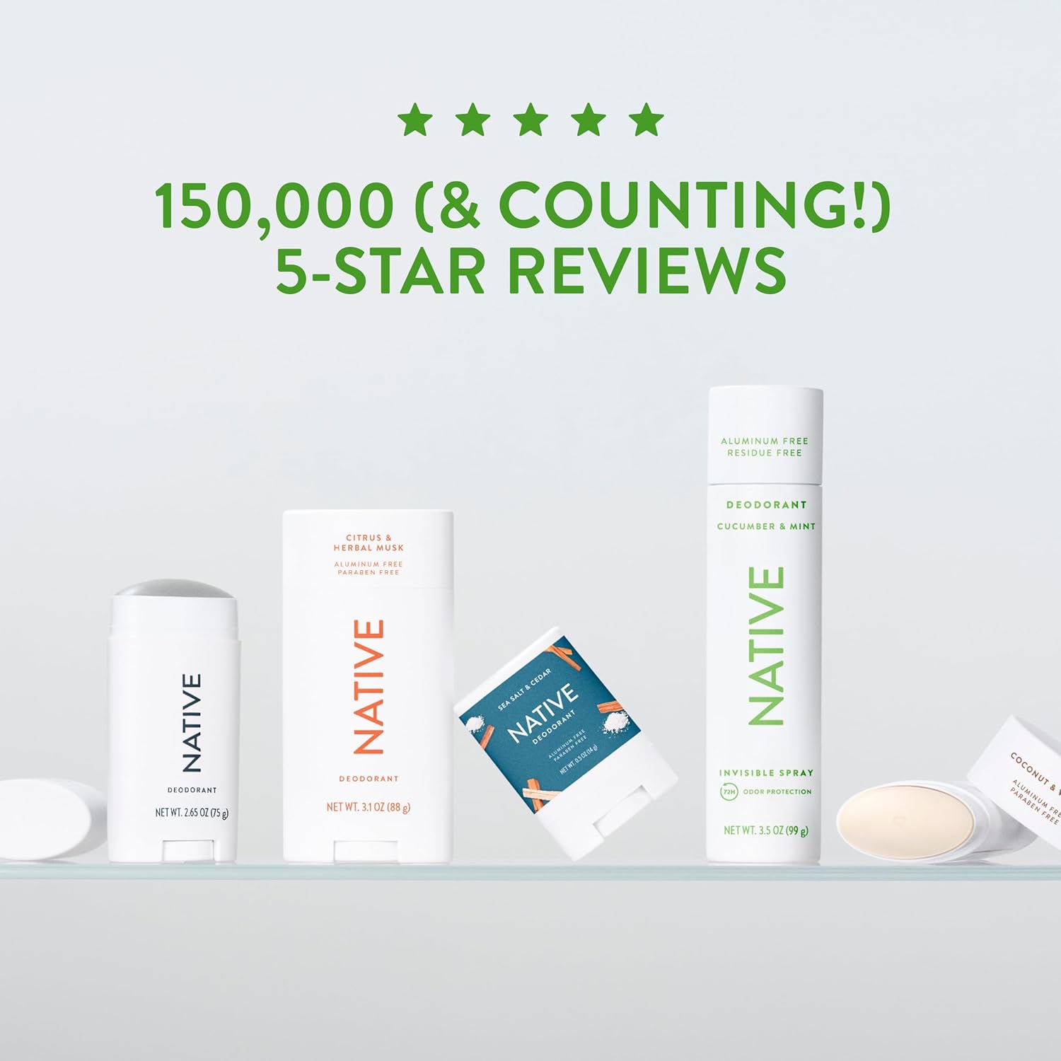 Native Whole Body Deodorant Stick Contains Naturally Derived Ingredients, Deodorant for Men and Women | 72 Hour Odor Protection, Aluminum Free with Coconut Oil and Shea Butter | Cucumber & Mint - Image 8