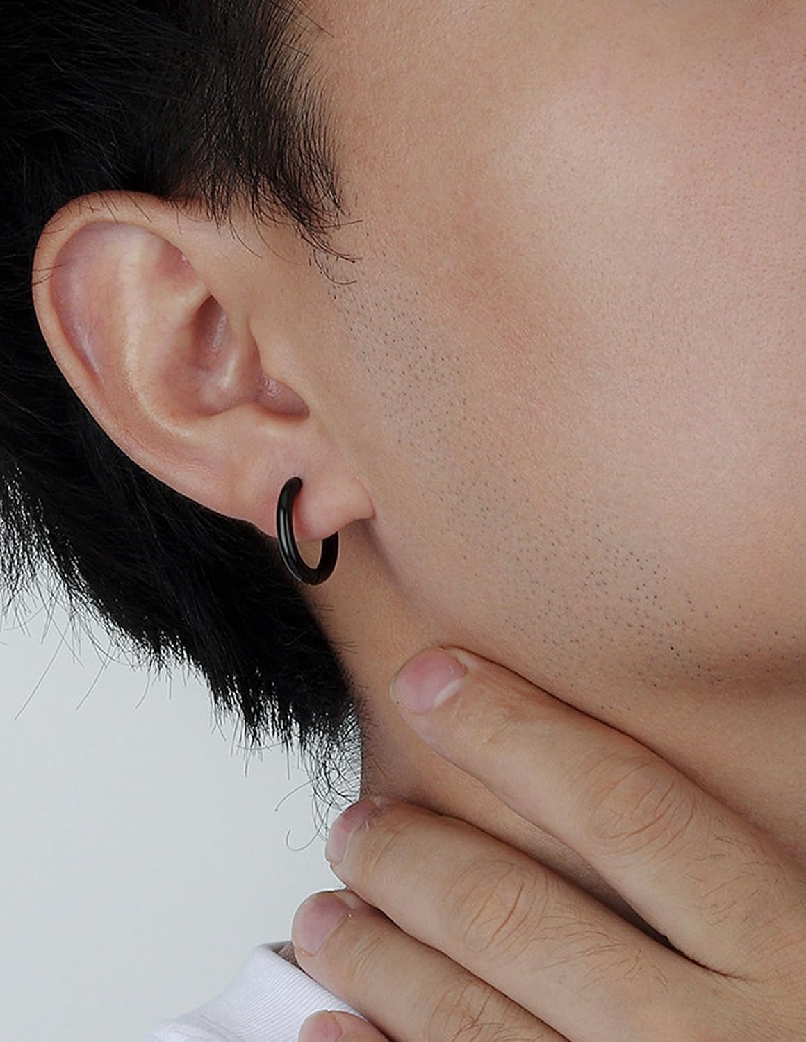 12 Pairs Stainless Steel Huggie Hoop Earrings Black Gold Silver Cartilage Piercings Earrings Tiny Small Hoop Earrings f or Women Men 6/8/10/12/14/16mm