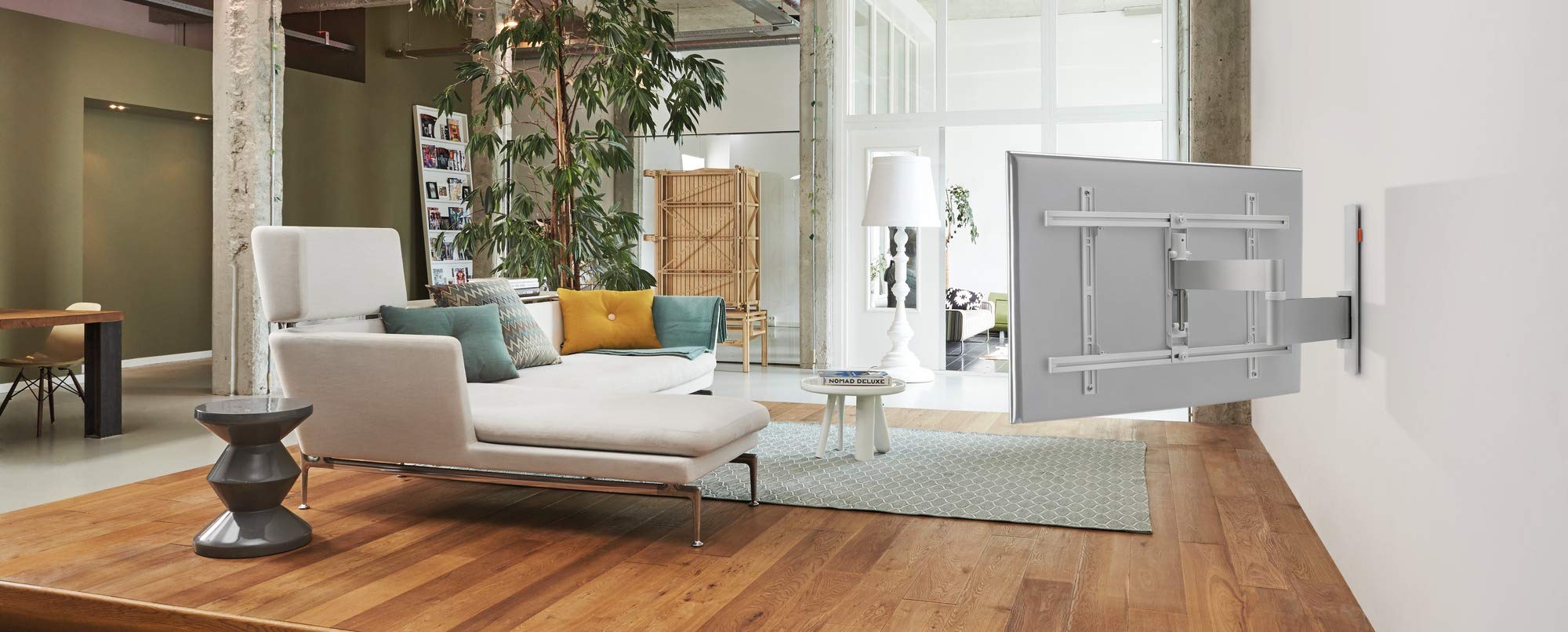 Vogel's Wall 3345 Full-Motion TV Wall Mount for 40-65 Inch TVs Max. 66 lbs (30 Kg) Swivels Up to 180º Tiltable TV Wall Mount Max. VESA 600x400 Universal Compatibility