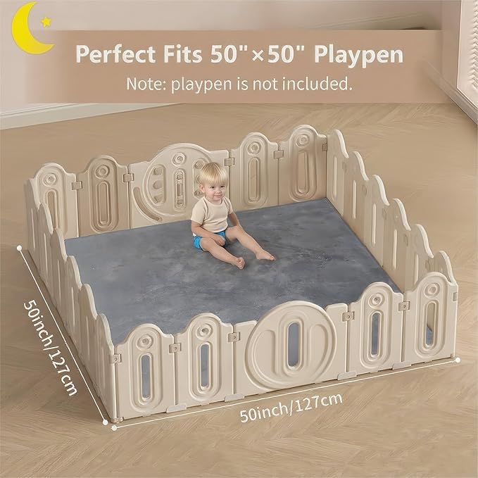 Tapete de piso acolchado para bebé 50x50 cm gris miniatura 2