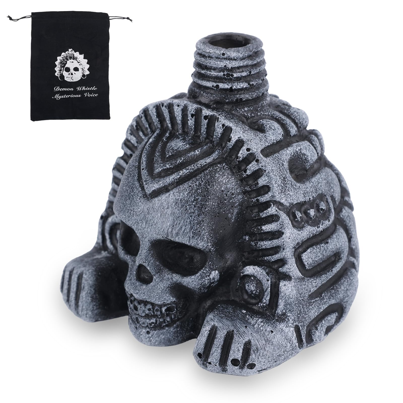 Fukaisu Aztec Death Whistle, Loudest Human Scream 125+ Decibels Real Screaming Aztec Whistle for Halloween Mexican Festival Pranks