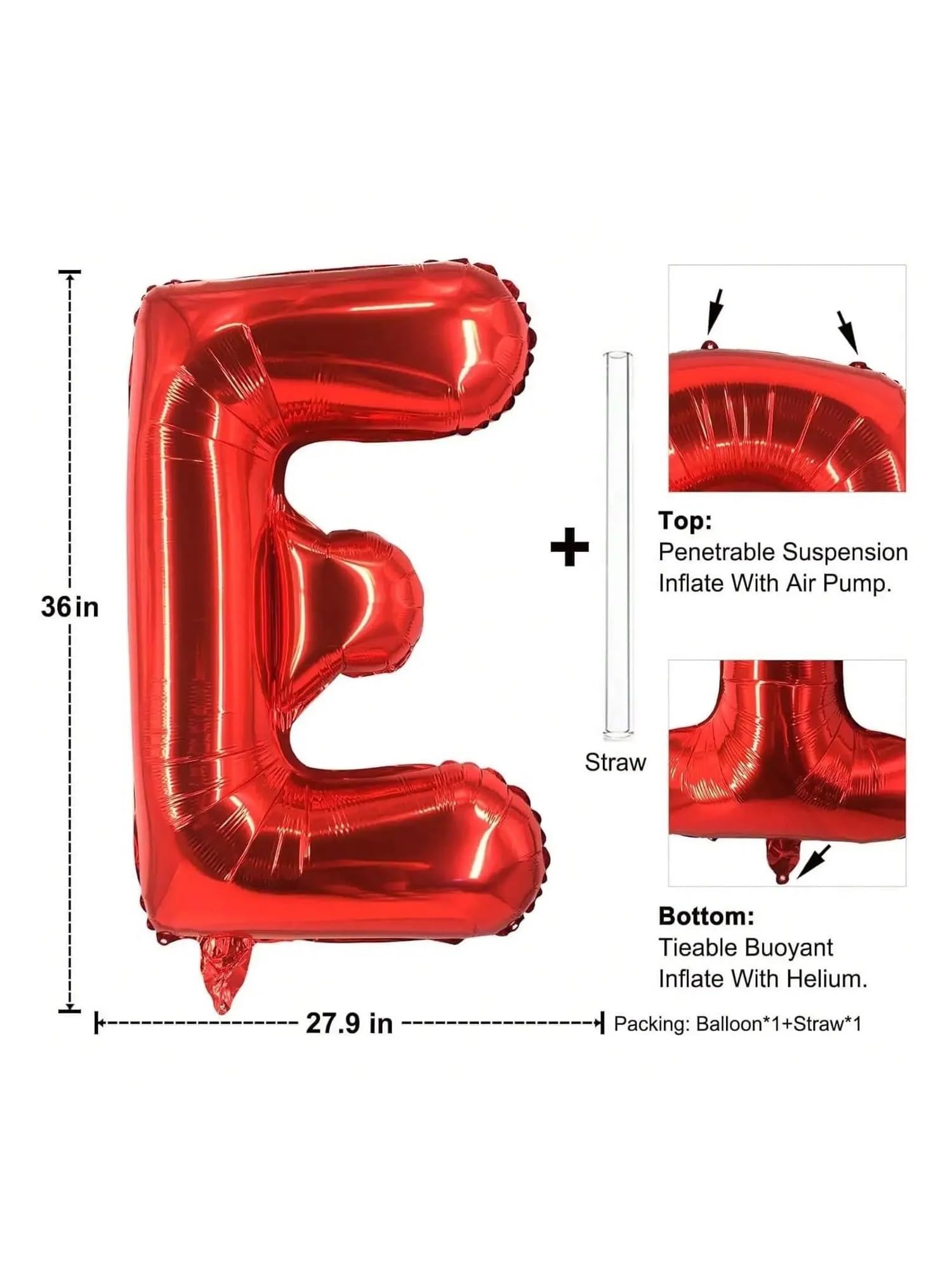 Folienballons, A-Z, 101,6 cm, Buchstabenballon, groß, riesig, Helium, für Geburtstag, Abschlussfeier, ShowrParty, Dekoration, 26 Stück