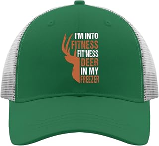 I'm INTO Fitness Fit'ness Deer in My Freezer Trucker Hat USA Hat Apricot Custom Hat Gifts for Him Baseball Caps