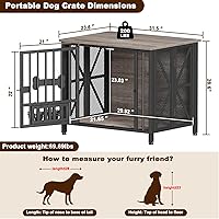 Vista 6 de EasyCom Muebles plegables para perros, jaulas de 31.5 pulgadas para perros pequeños/medianos, perrera de madera para interiores con etiqueta