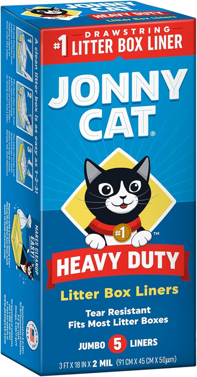 Jonny Cat Litter Box Liners Jumbo Heavy Duty 5 Count