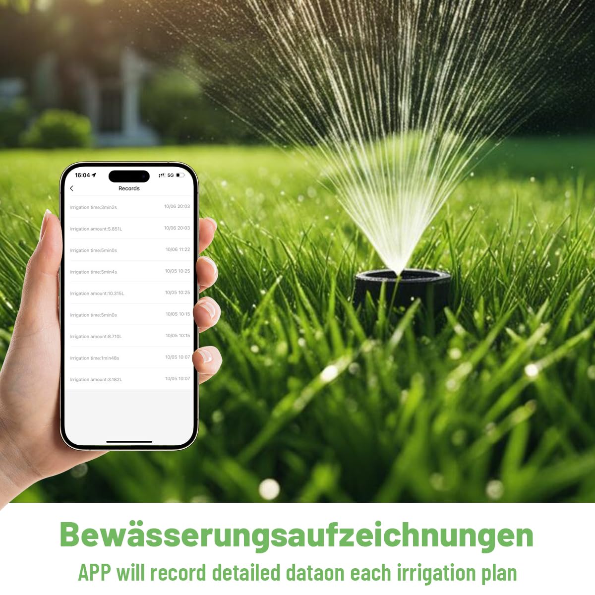 Wasser-Timer für Gartenschlauch, 2,4-GHz-WiFi-Smart-Schlauch-Sprinkler-Timer mit Tuya/Smart Life App, GreenVation Pflanzensystem zur automatischen Bewässerung für den Außenbereich (WiFi-Lösung)