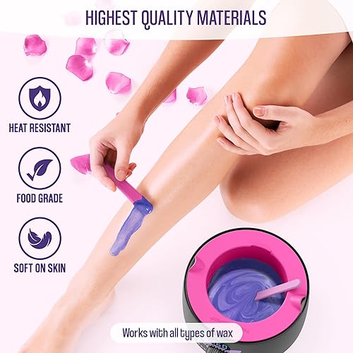 Miniatura 3 de Tress Wellness Calentador de cera de silicona – Cuencos calentadores de cera de silicona fáciles de limpiar con 2 espátulas de silicona compatibles