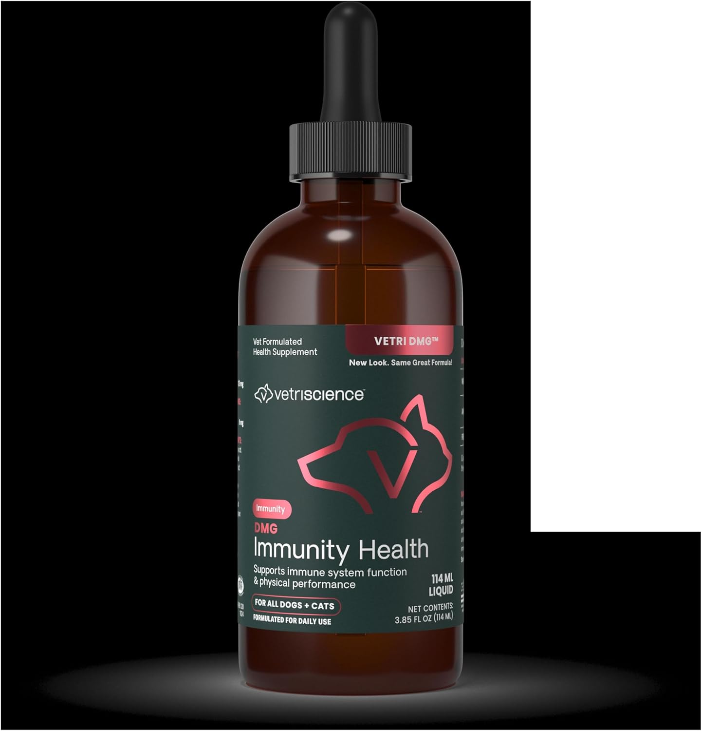 VETRISCIENCE DMG Immunity Health Easy-Dose Liquid, Vetri DMG Immune Support Supplement for Dogs and Cats, Hypoallergenic, Support Performance, Stamina, Immune Response, DMG (Dimethylglycine), 114 ml