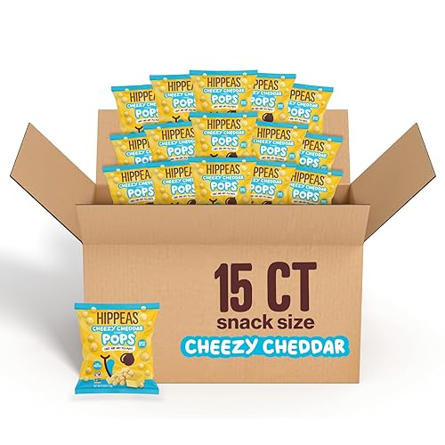 Vista 9 de HIPPEAS Chickpea Puffs, Groovy White Cheddar, aperitivos sin gluten, sin lácteos, vegano, 0.8 onzas, paquete de 18, 0.11 onzas de proteína, 0.07 oz