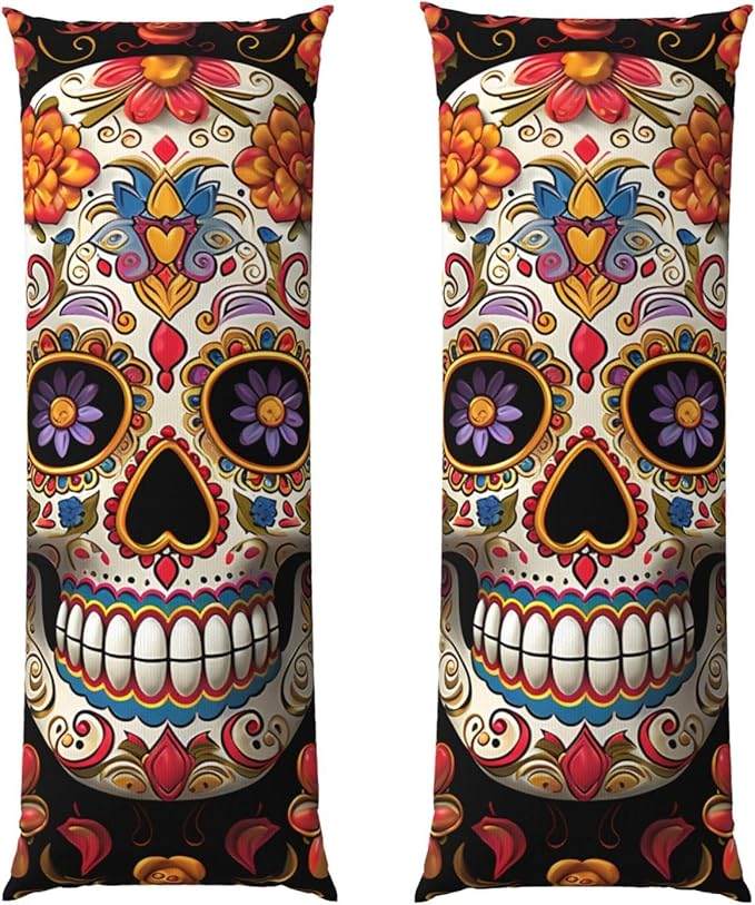 Body Pillow Cover with Zipper Super Soft Cozy Body Pillowcase Sugar Skulls Long Pillow Case Cover Decorative Bed Pillowcase Cushion Pillow Case for Bedroom Couch,20