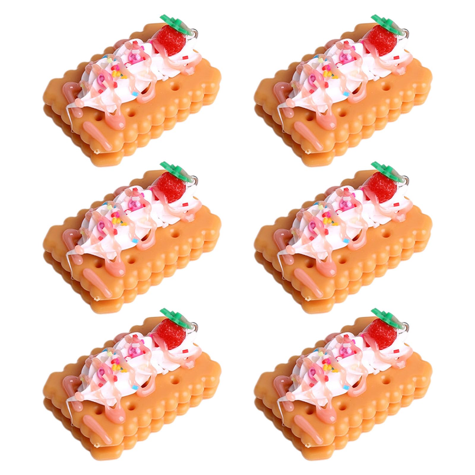 NEWFT 6Pcs Artificial Fake Biscuits Simulation Realistic Biscuits Simulation Food Dessert for Decoration Display Props Model