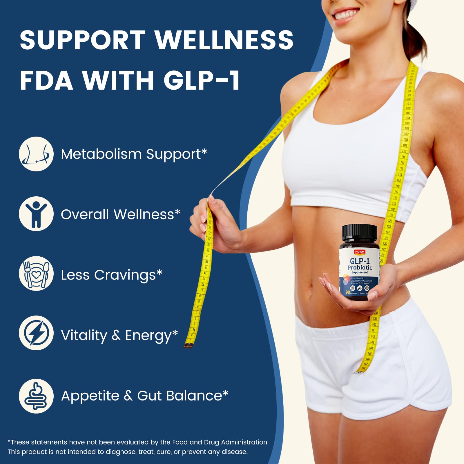 GLP-1 Supplement - Natural Glp 1 with Akkermansia Probiotic 100 Billion CFU &Cinnamon - Glp1 Booster for Weight Management, Appetite Control, Metabolism, Gut Health & GLP Activator 90 Caps — Amazon image 5