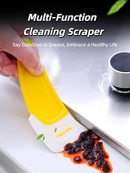 Silicone Kitchen Scraper, Reusable Pan Scraper for Dishes (3pcs)