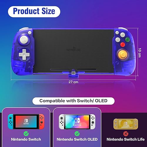 Miniatura 6 de Retroflag - Controlador de mano con interruptor sin deriva Controlador Pro de almohadilla dividida con palanca de mando de efecto pasillo, Joypad de