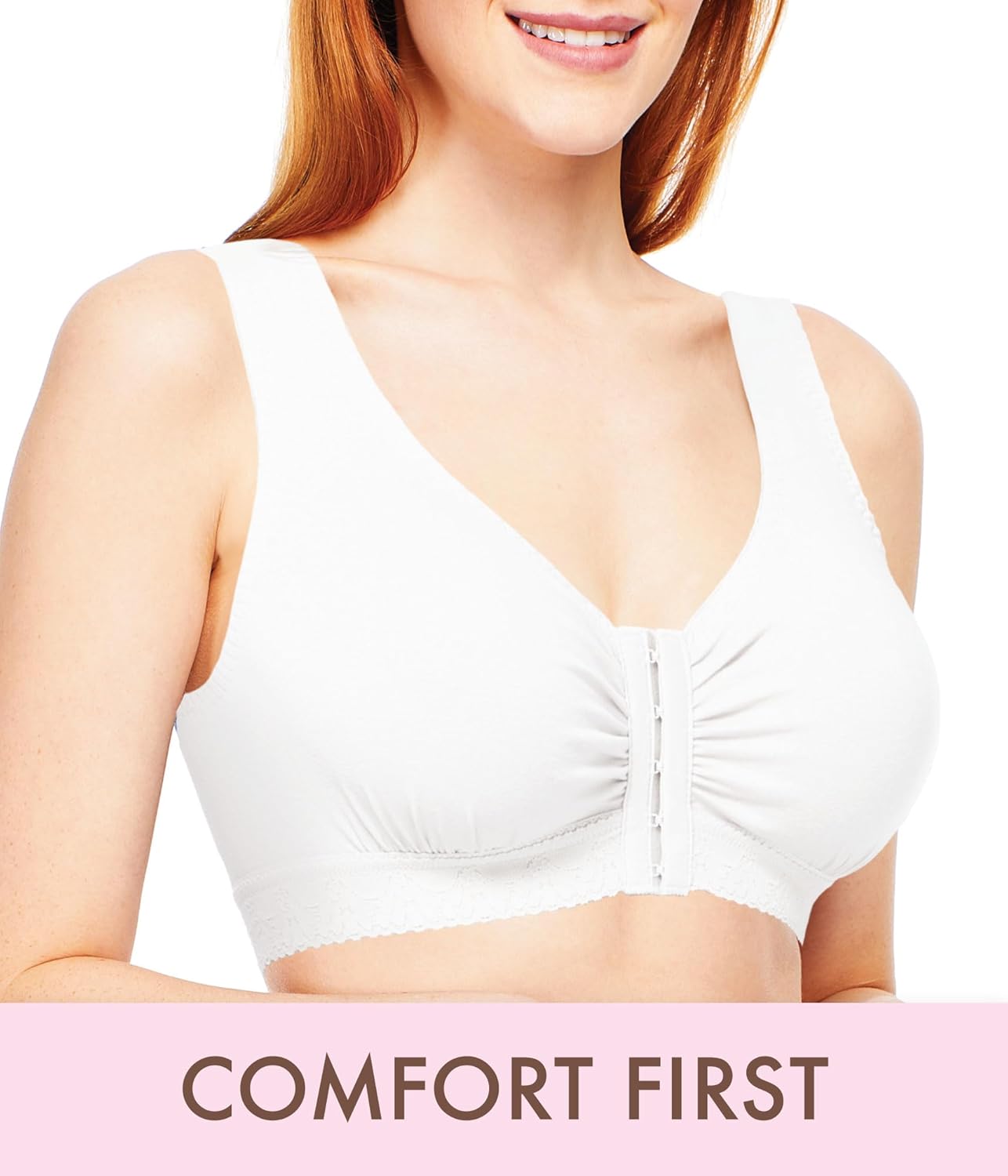 Carole Martin Full-Freedom Front Closure Bra, Perfect Wireless Cotton Sleep Bras for Women - Image 6