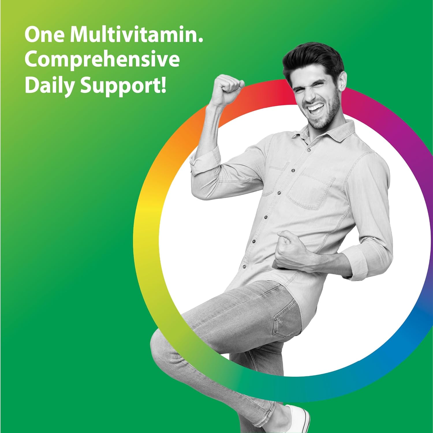 Rainbow Light Multivitamin for Men, Vitamin C, D & Zinc, Probiotics, Men's Multivitamin Provides High Potency Immune, Heart, & Liver Support, Non-GMO, Vegetarian, 120 Tablets