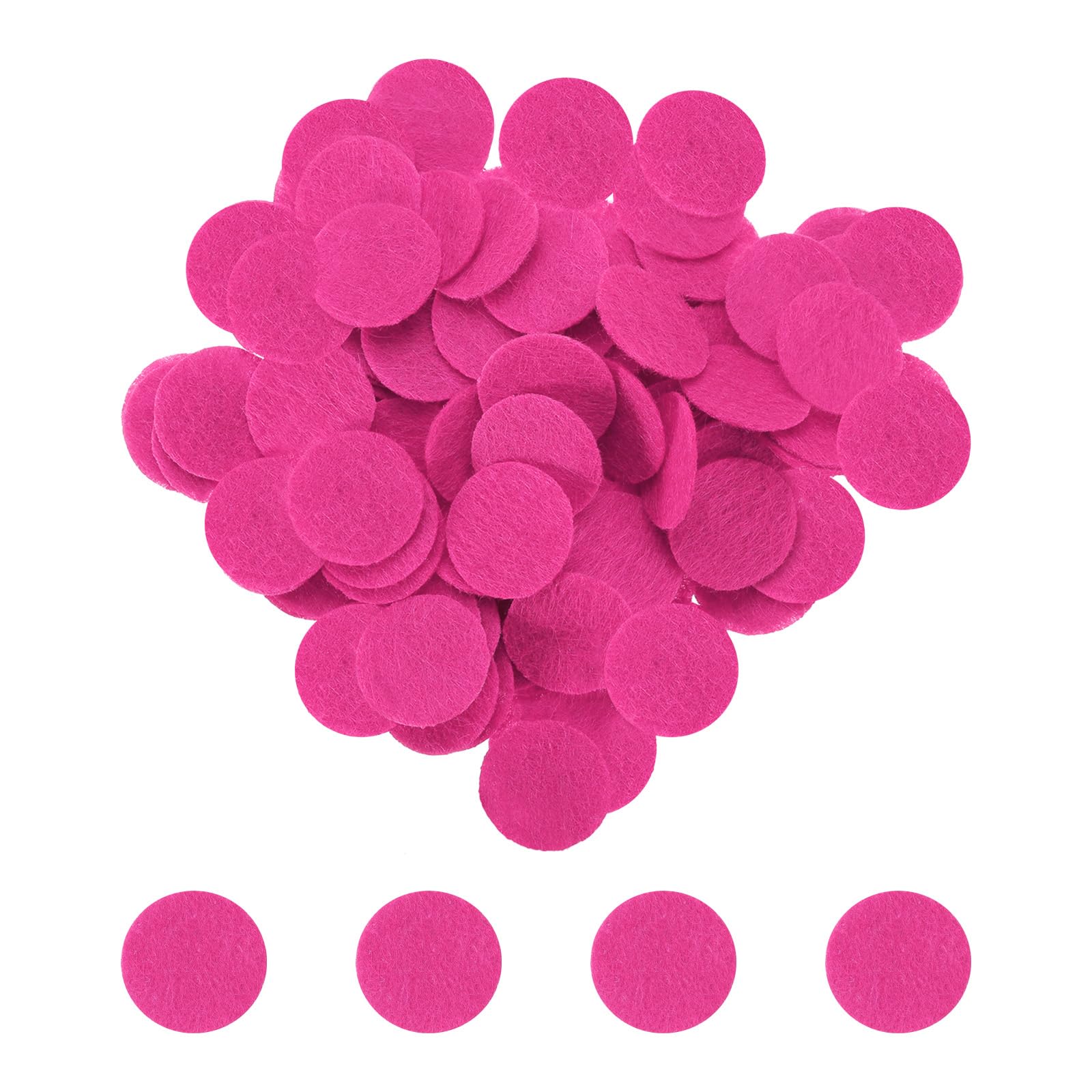 sourcing map 500pcs Round Felt Circles, 10mm 3/8" Pre Cut Felt Craft Pads Non-Woven Mini Felt Fabric Circles for DIY Sewing Handcraft Cut Projects Craft Finishing, Rose Red