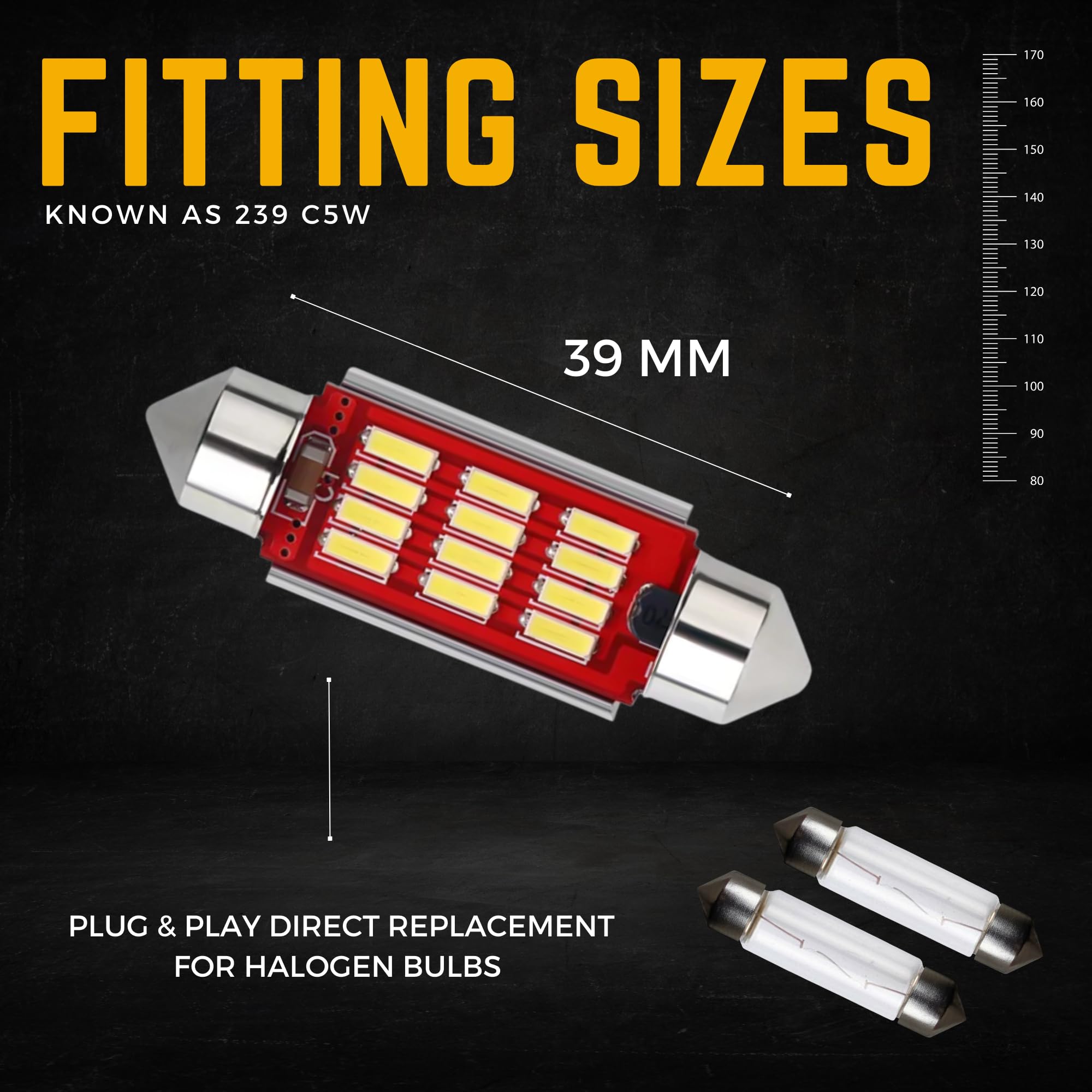 BROTOU Festoon LED Car Bulb 6 Pack, LED Dome Reading Xenon White Bulbs - View #10