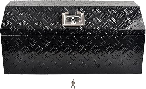 Miniatura 10 de SSN Caja de herramientas de aluminio negro de 16 pulgadas, caja de herramientas de banda de rodadura de 5 barras para camión, cama, automóvil,