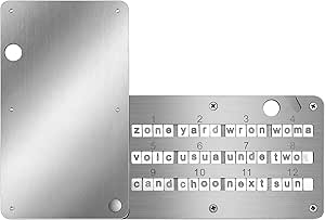 Crypto Seed Phrase Storage, Stainless Steel Bitcoin Seed Plates Seed Phrase Backup Cold Storage, Supports up to 24 Words