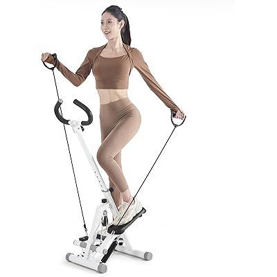 RUNFREELY 健康ステッパー 折りたたみ 足踏み健康器具 ツイストエアロステッパー 負荷調整付き 静音 ハンドル付き 高さ調整 連続使用60分 カウンター …