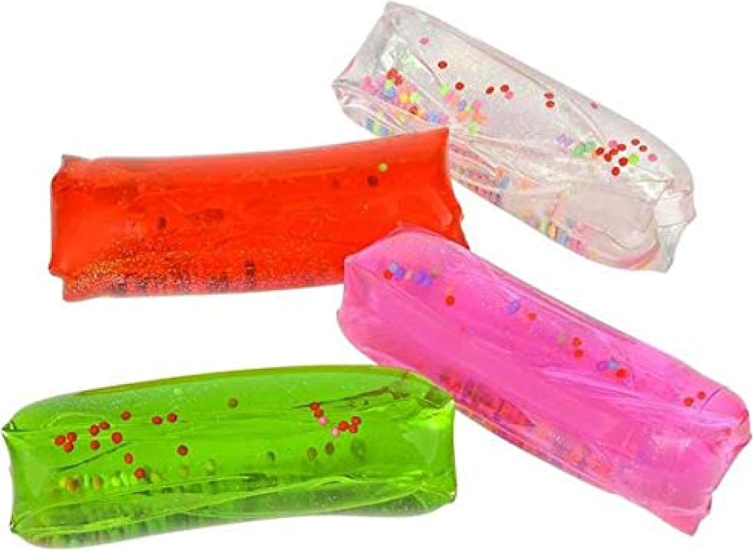 Top Race Water Snake Fidget Toys-Water Wigglies with Colorful Beads Set of 4 by Fun Land, 4 Pack Super Squishy Sensory Toys with 5-inch Figures for Kids with Autism or ADHD, Anxiety & Stress Relief