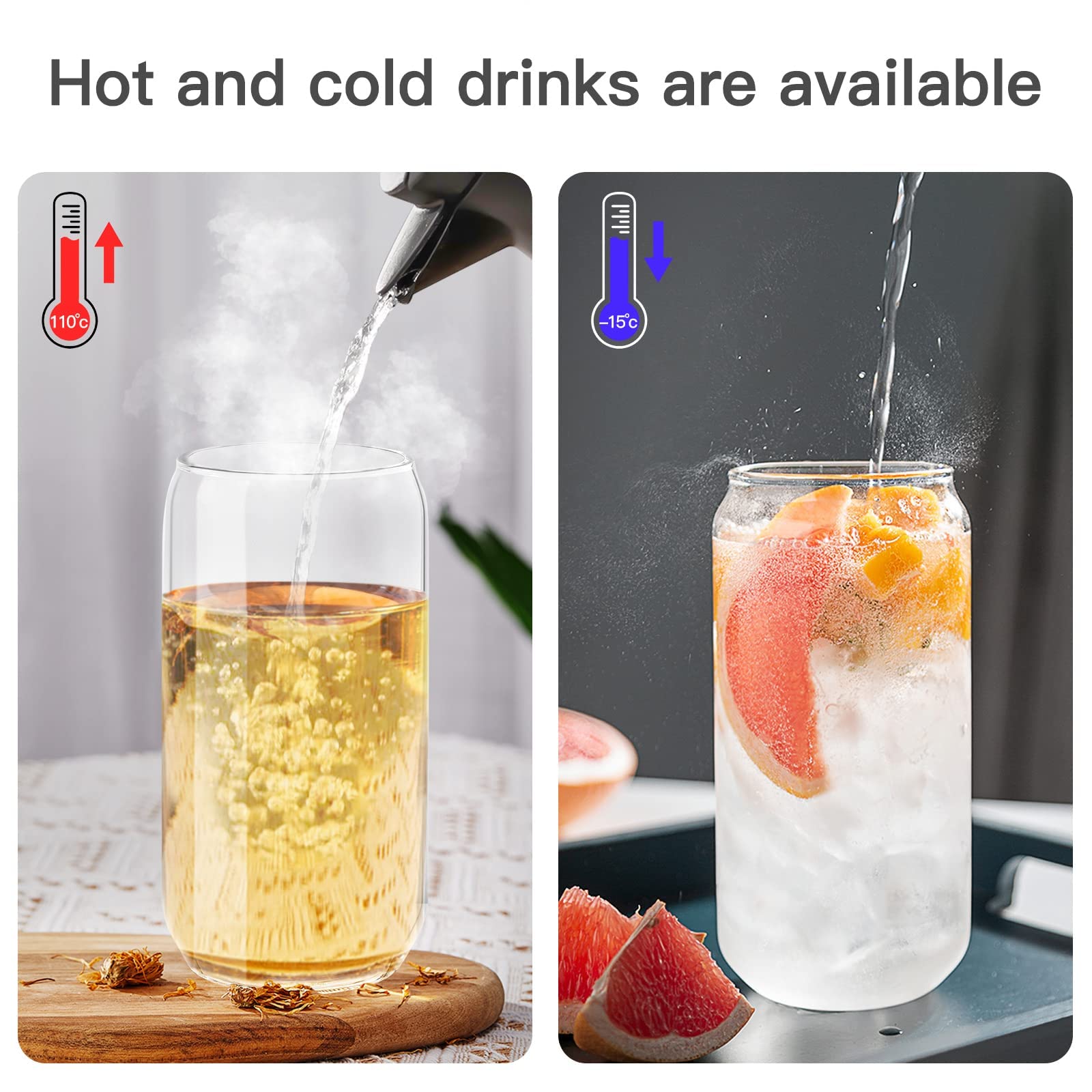 Verres à Boire Avec Couvercle Et Paille, Verrerie De Lit De 500ml, Cocktail, Bière, Café Glacé, Tasse à Jus, Tasse à Thé, Eau Standardisée