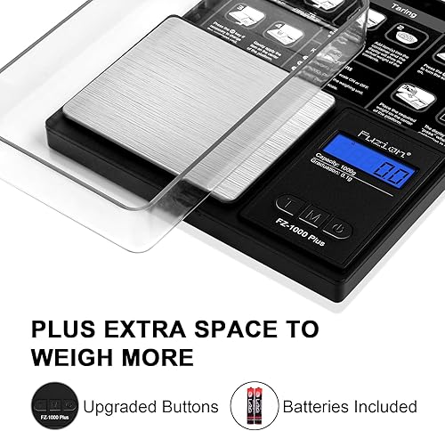 Miniatura 3 de Fuzion Báscula digital de bolsillo de 0.00 oz, precisión de 35.27 oz, pequeña báscula de joyería de 3.53 onzas, mini báscula digital para alimentos,