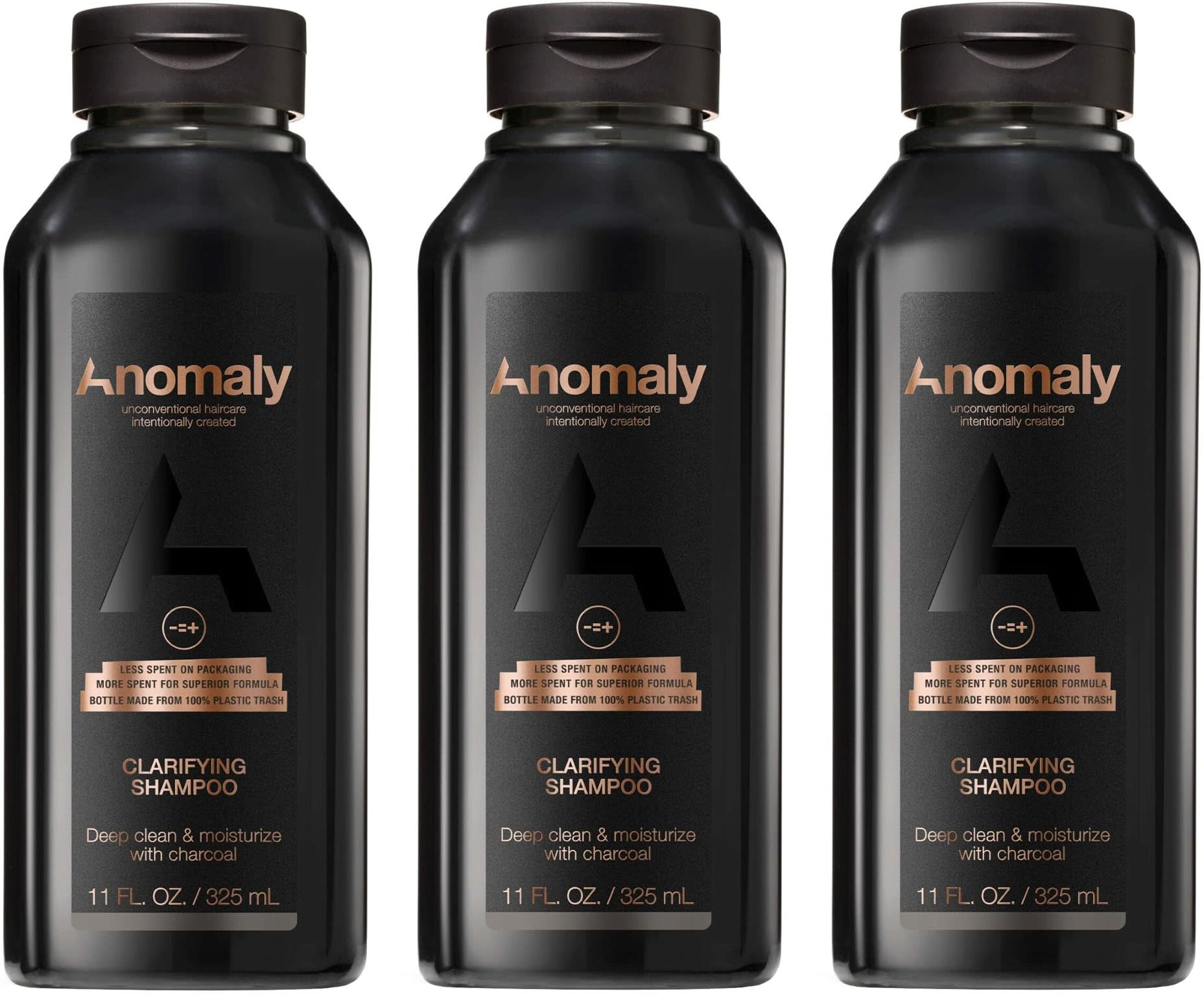 Vegan Eucalyptus Clarifying Charcoal Scalp Shampoo for Build Up | Sulfate Free & Paraben Free |for Women & Men| Eco Friendly Sustainable Packaging from Ocean Plastic, 11 fl. oz. (Pack of 3)