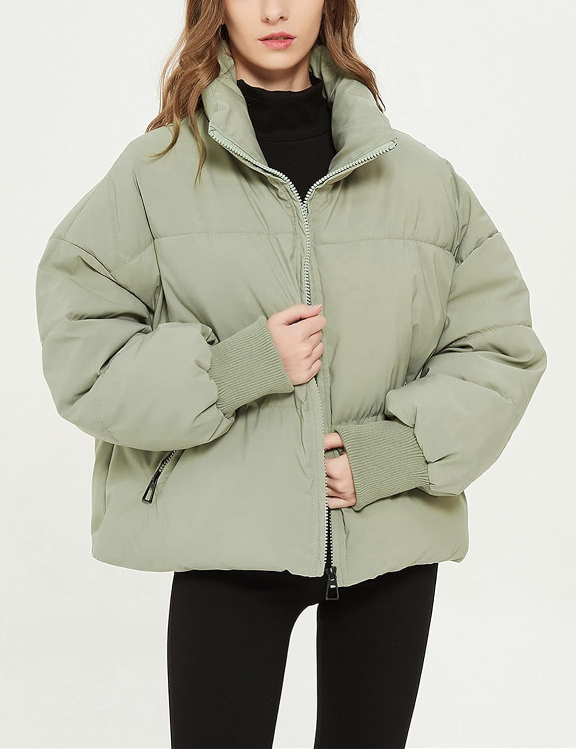 Yimoon Women's Cropped Puffer Jackets Winter Coats for Women Short Warm Quilted Jacket Outerwear - Image 4