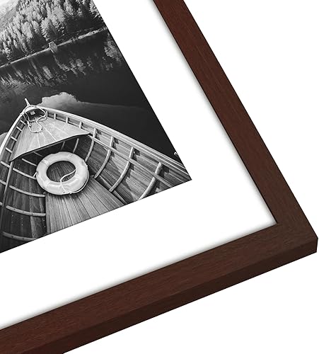 Miniatura 8 de Americanflat Portarretratos de 9 x 12 pulgadas, color caoba, juego de 5 portarretratos de 6 x 8 pulgadas con paspartú o marco de 9 x 12 pulgadas sin