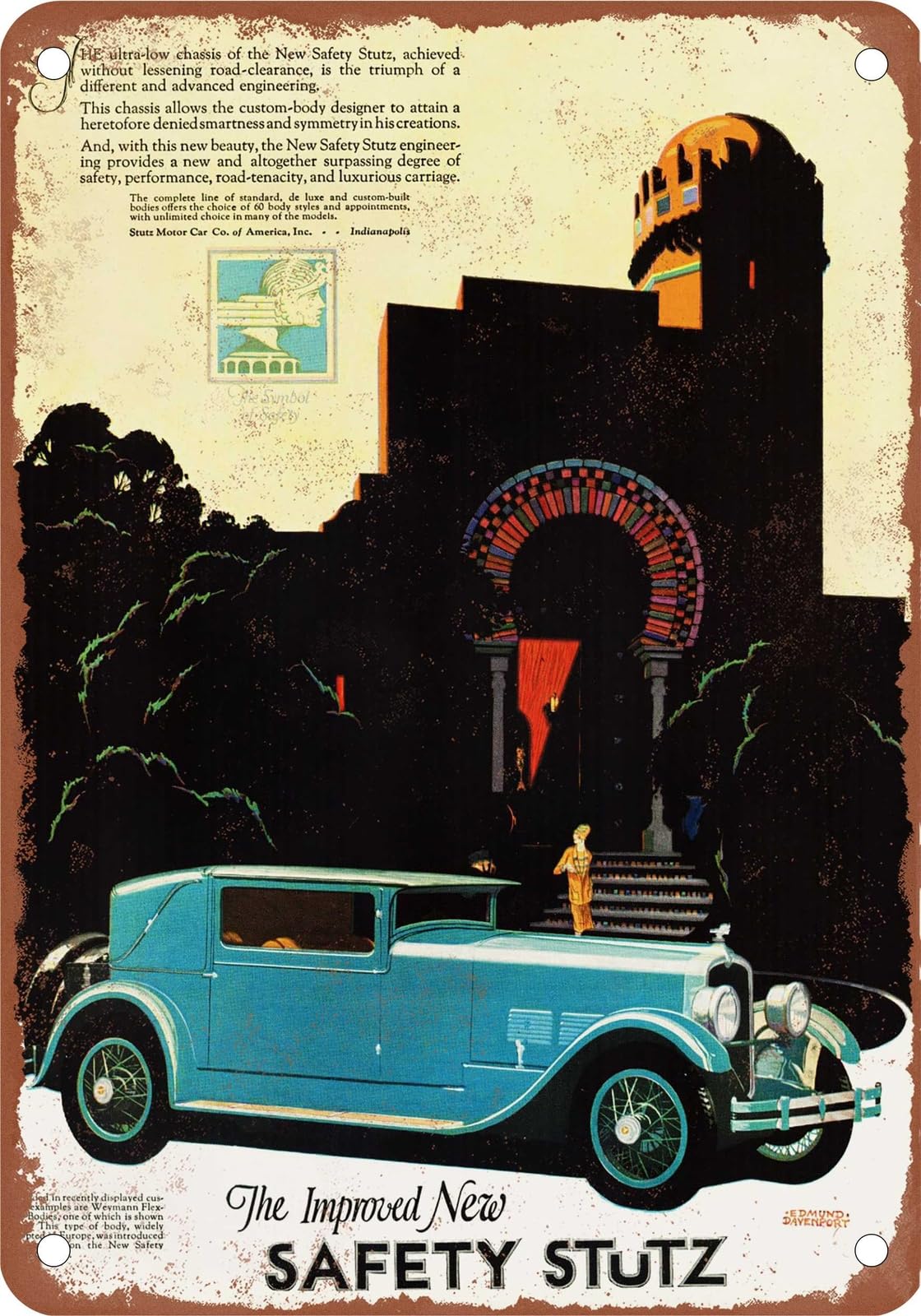 Miaomansenstore Metal Sign - 1927 Stutz Vintage Ad 03 - Old Retro Rusty Look Home Decor