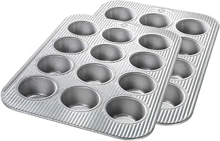 USA Pan 12-Cup Non-Stick Muffin Pan Set of 2 - Aluminized Steel with Americoat for Perfect Release