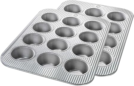 USA Pan Bakeware Muffin Pan, 12-Well, Set of 2, Aluminized