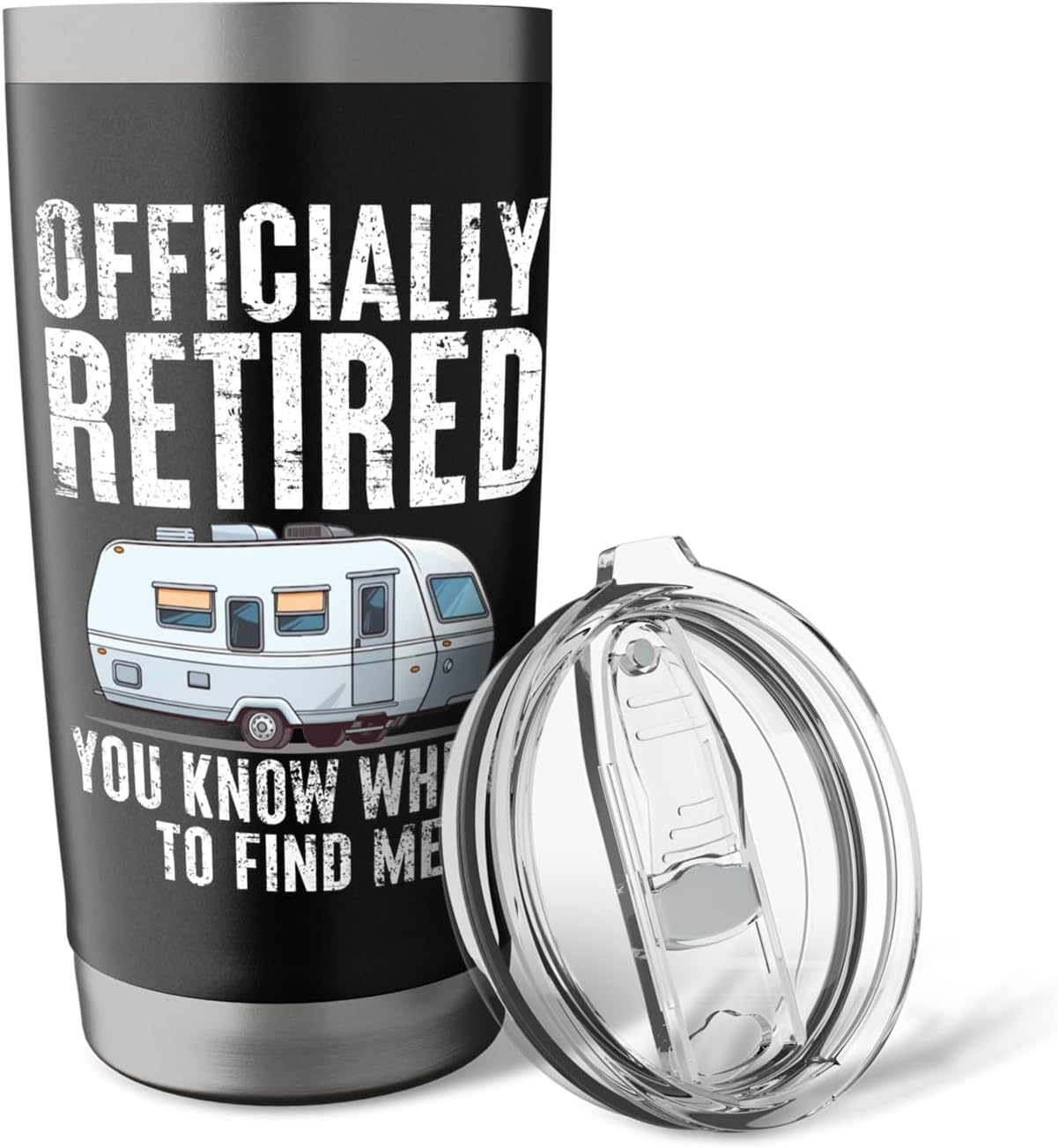 Officially Retired You Can Find Me In My RV Funny Retirement Stainless Steel Insulated Tumbler image 5