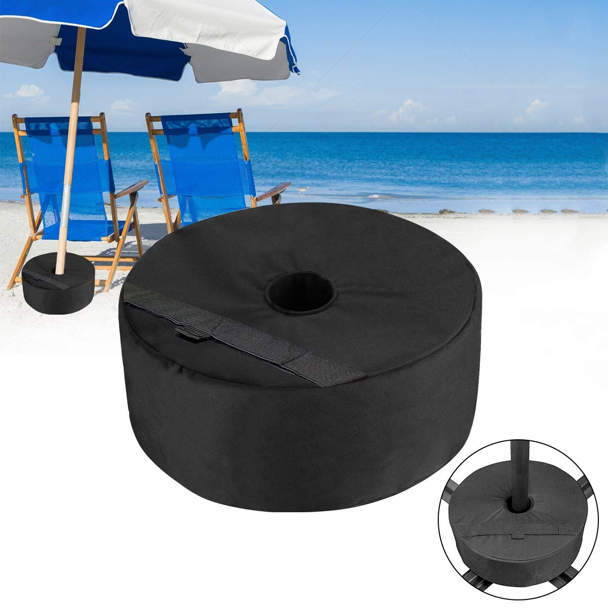 Buy Patio Umbrella Base Weight Bag, 19" Round Parasol Stand Sand Bag