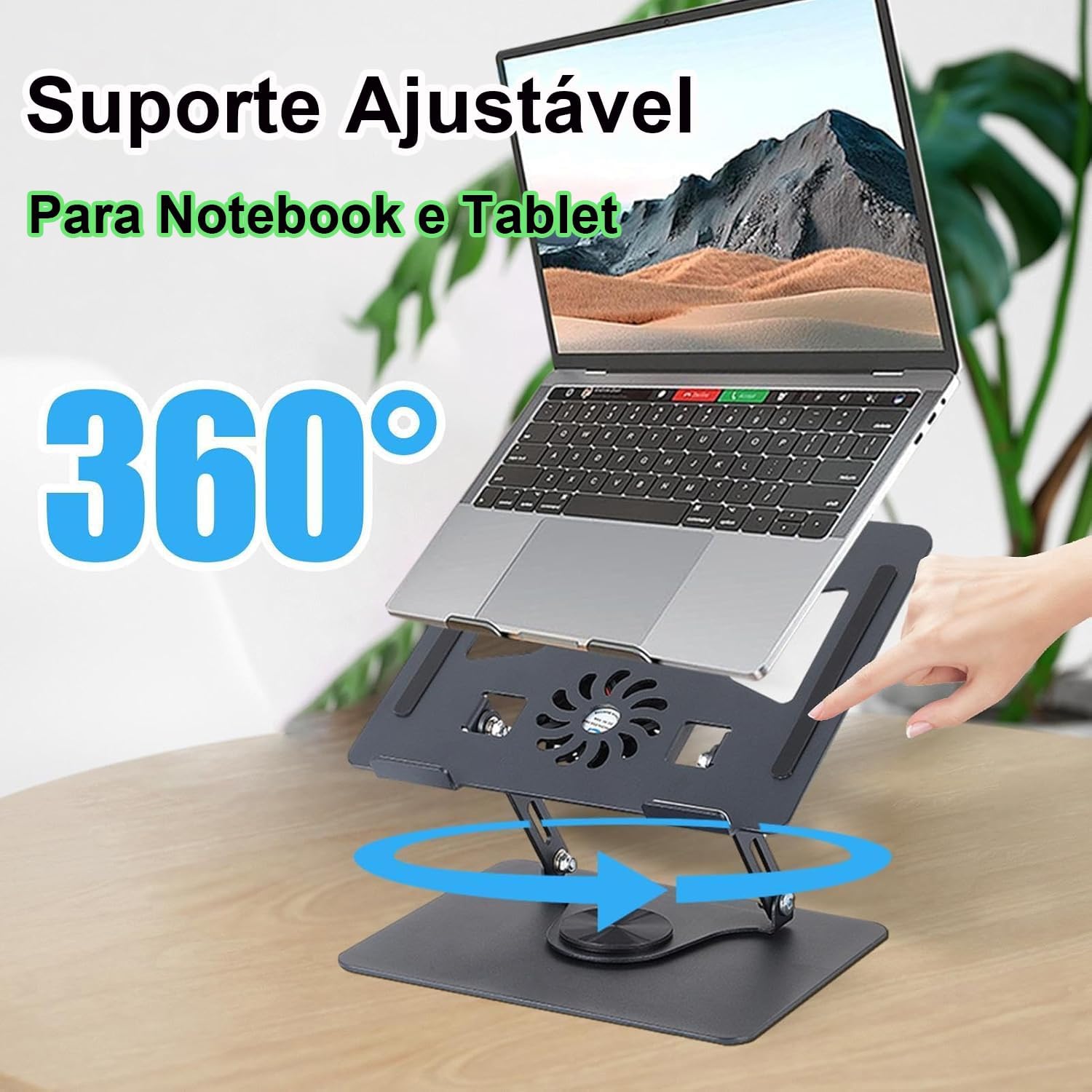 Suporte Ajustável para Notebook e Tablet, Base Ergonômica em Alumínio, Compatível com 10-17 Polegadas