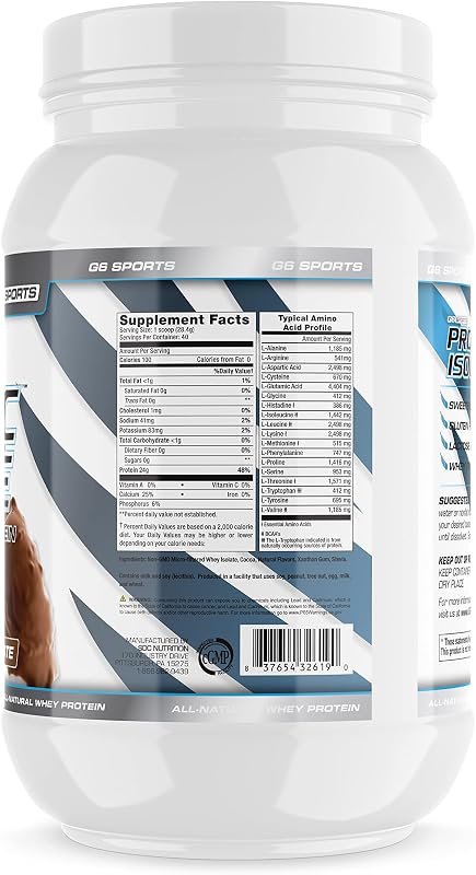 G6 Sports Nutrition Prolific Whey Protein Isolate – Chocolate image 2