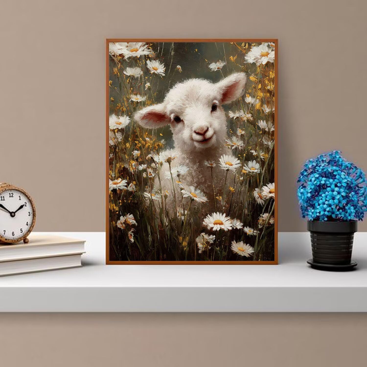 Dipingere con i Numeri Adulti pecore, Fiori Dipingere con i Numeri Bambini DIY Kit, Set Premium con Pennelli, Decorazione Casa & Creativo Regalo di Compleanno, Attività di Tempo libero 70x95cm z-460