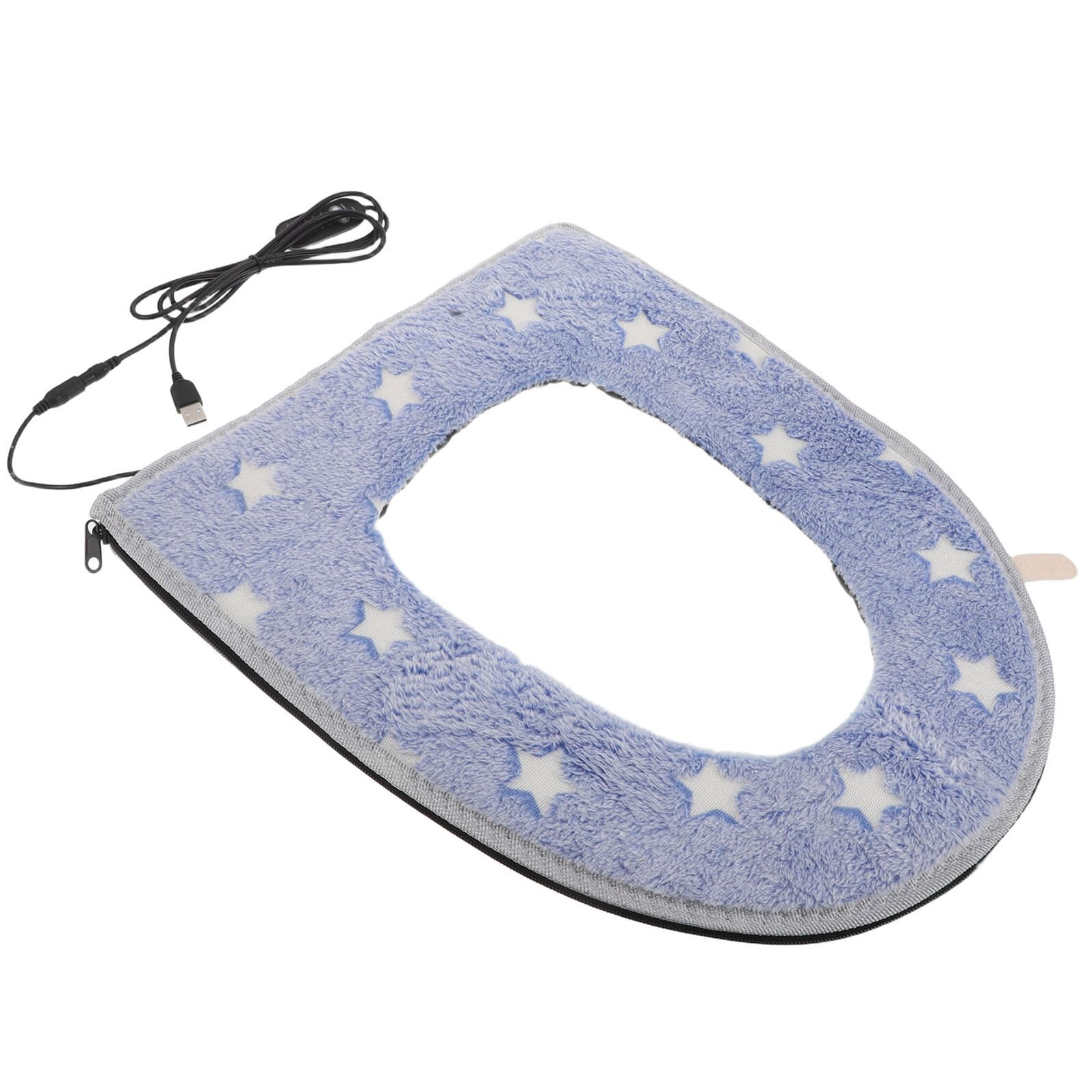 Housse chauffante pour siège de toilette USB à 5 niveaux de température et veilleuse LED