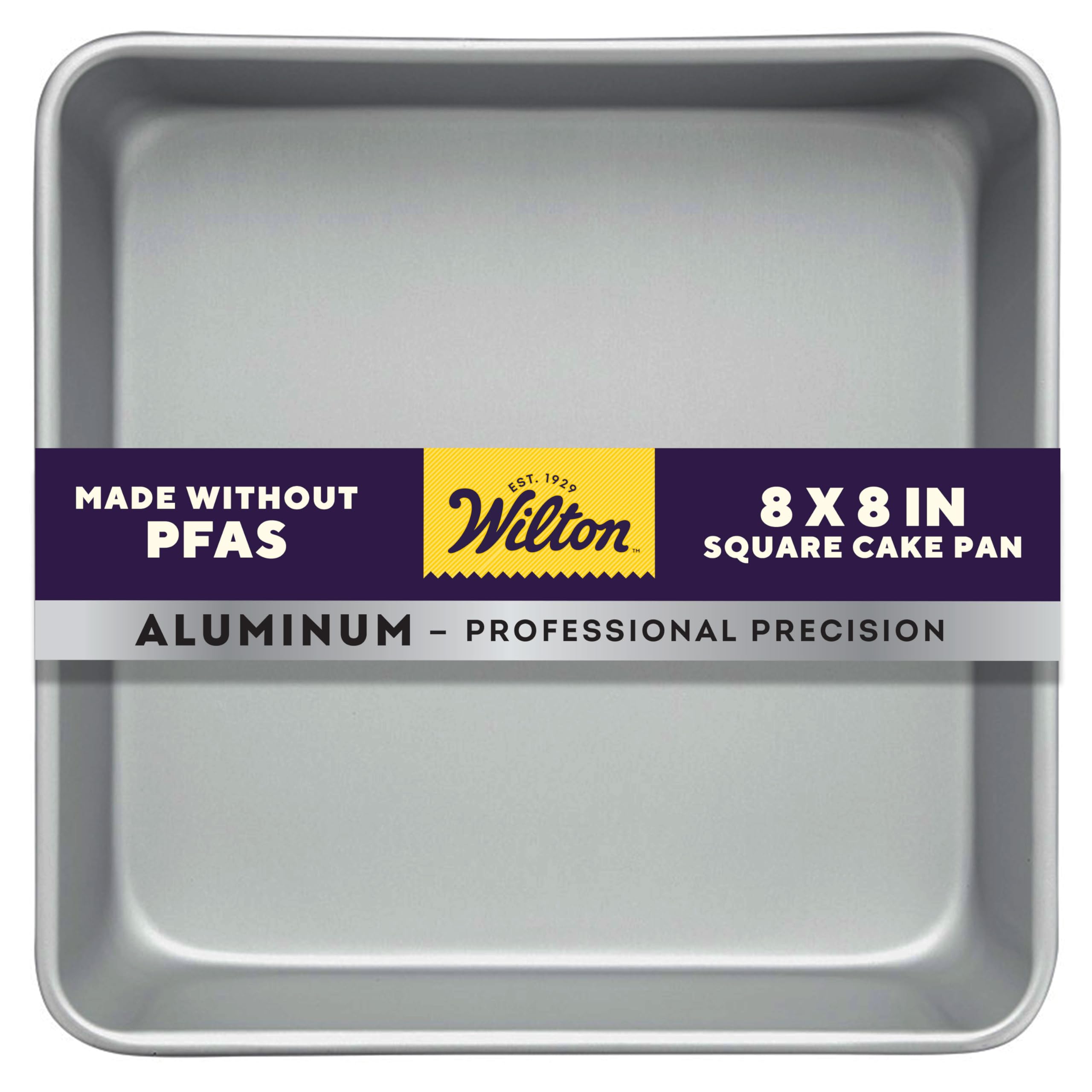 8 x 8 Inch Square Cake Pan, Even Heating Aluminum Bakeware, Made Without PFAS, Packaging May Vary