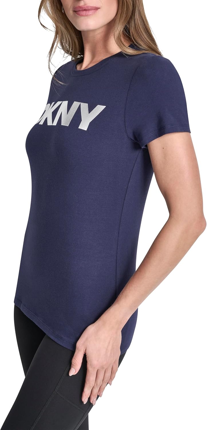 DKNY Womens Foil Logo Short Sleeve T-Shirt - Image 2