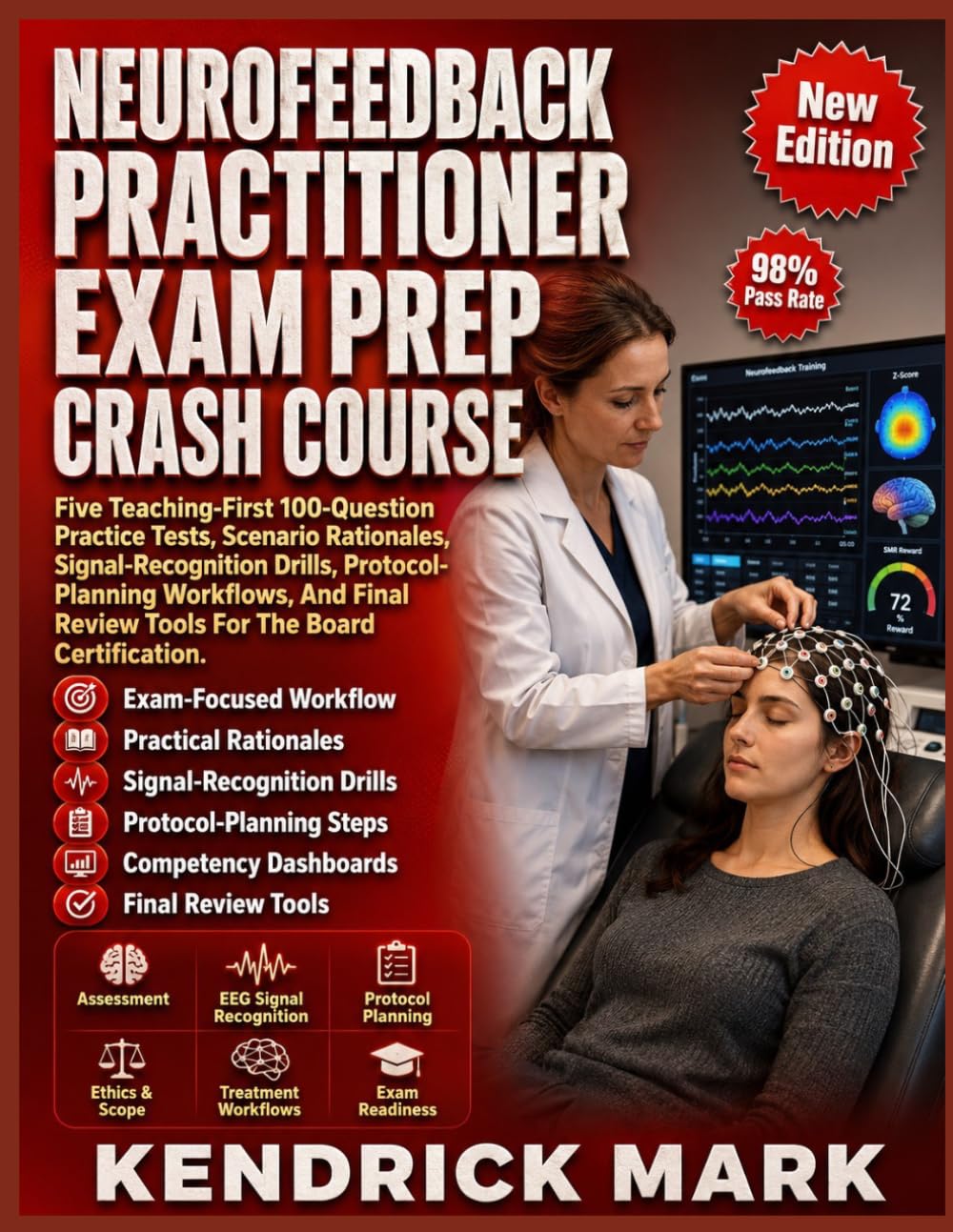 NEUROFEEDBACK PRACTITIONER EXAM PREP CRASH COURSE: Five Teaching-First 100-Question Practice Tests, Scenario Rationales, Signal-Recognition Drills, Protocol-Planning Workflows, And Final Review Tools