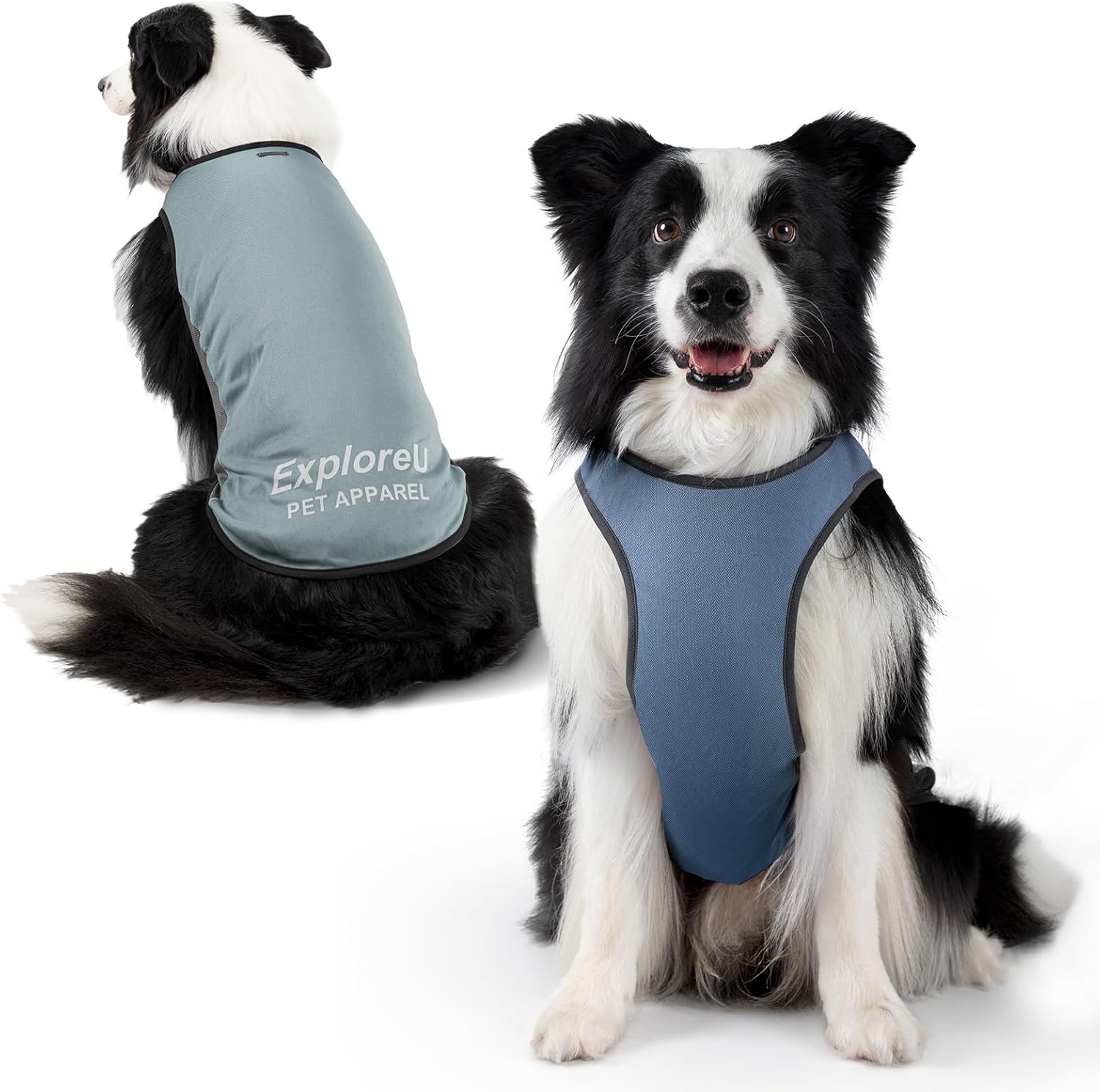 Dog Shirt, Cooling Vest Lightweight Breathable, Dog T-Shirts All-Season Sun Protection Quick Dry Soft Stretchy Reflective Tank Top - Small Medium Large Dogs (Misty Glade+Water Drop, Medium)