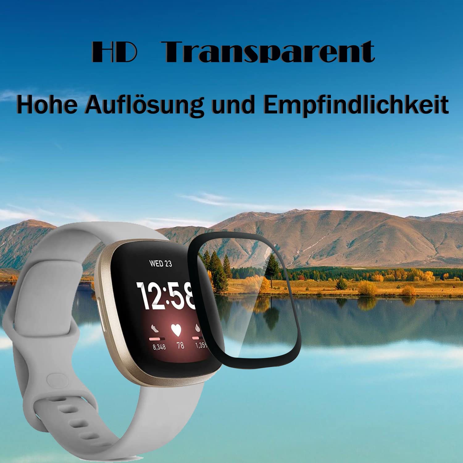 Pellicola Protettiva Per Fitbit Sense E Versa 3 [4 Pezzi] - Antigraffio 9H, Copertura 3D, Applicazione Facile