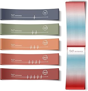 Resistance Bands - Premium Latex Band Set + Travel Bag Exercise Home Workout Manual Resistance Loops Flexibility Equipment Stretching Elastic Leg Yoga Squat Stretch Exercise Gym Mini Bands Working Out