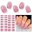 DUKASOU Semi Cured Gel Nail Strips, Pink Purple | 28 pcs Gel Nail Strips Work with Any UV Lamp, Salon Quality UV Nails Stickers, Easy to Apply for Home Nails DIY