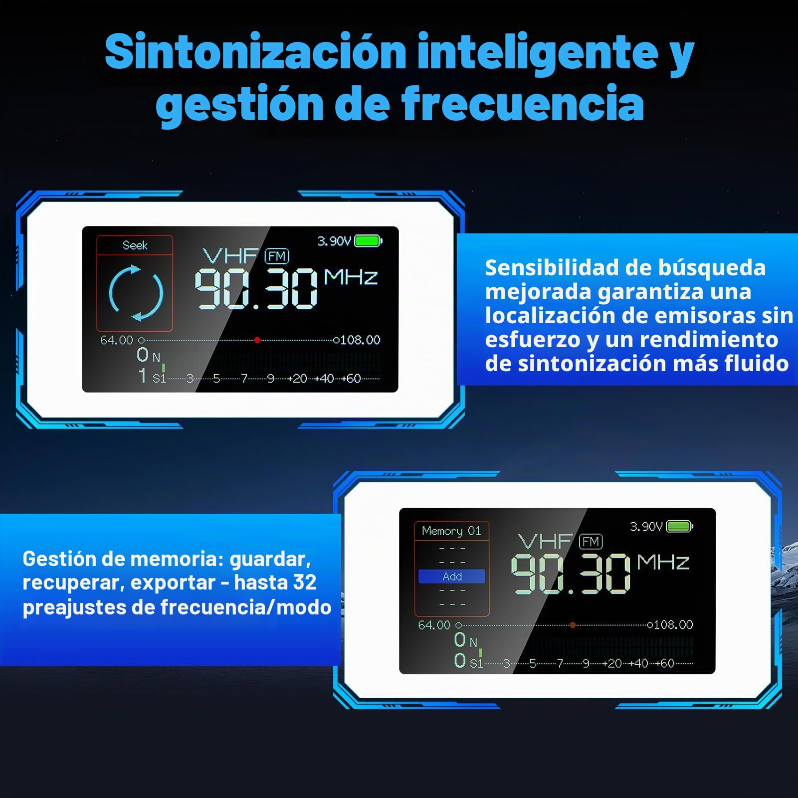AURSINC Si4732-ESP32 V3 - Mini receptor de radio de onda corta de bolsillo, banda: HF SW MW VHF todas las bandas, modo AM/FM/LSB/USB, con batería de 800 mAh para aventuras al aire libre, viajes, uso
