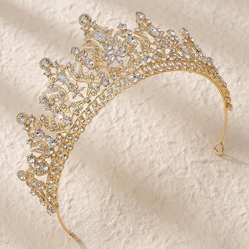 Miniatura 6 de Tiaras y coronas para mujer, tiara de boda de cristal para mujer, diadema de corona de reina real, tiara de princesa de metal para novia,