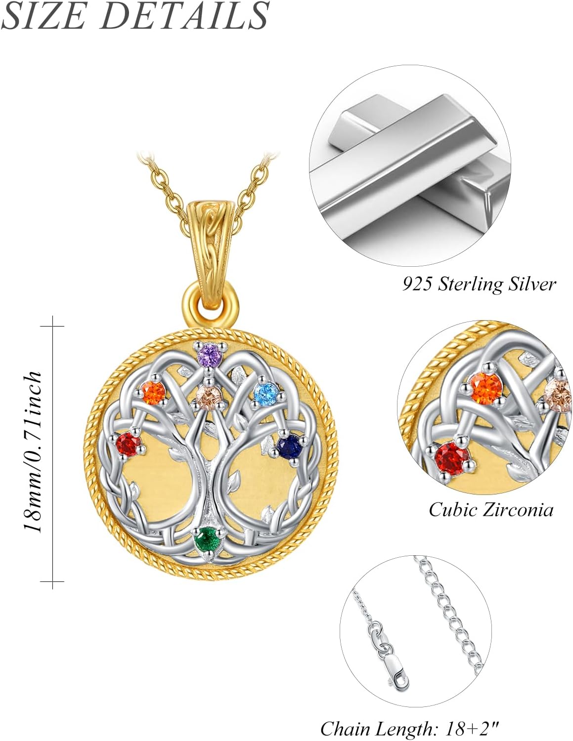 KINGWHYTE Tree of Life Necklace for Women 925 Sterling Silver Celtic Knot Tree of Life Pendant Dainty Family Tree Jewelry Birthday Christmas Gifts for Wife Mom Grandma - Image 3